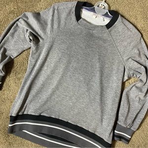 Badgley Mischka Long Sleeve V Neck Sweater Sz S  Gray NWT